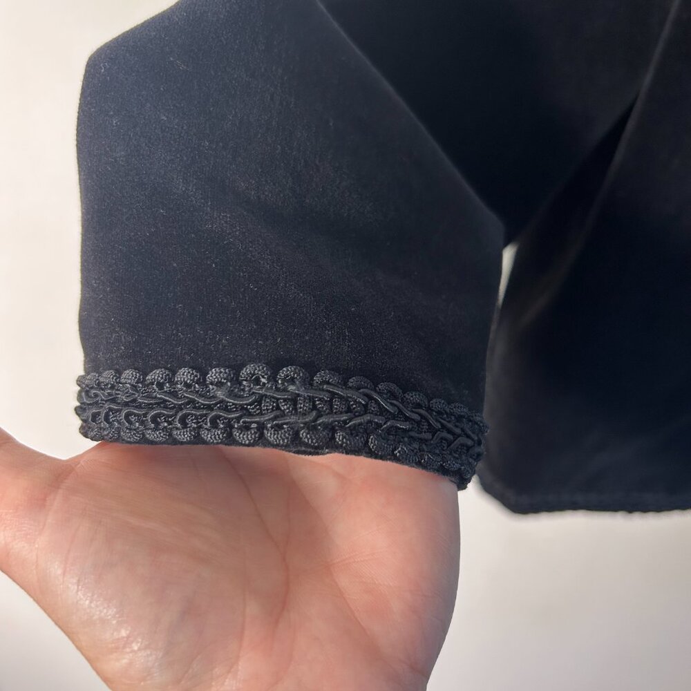 Vintage 1980s Japanese Black Velvet Frog Closure Jacket Women's Small - Picture 6 of 11